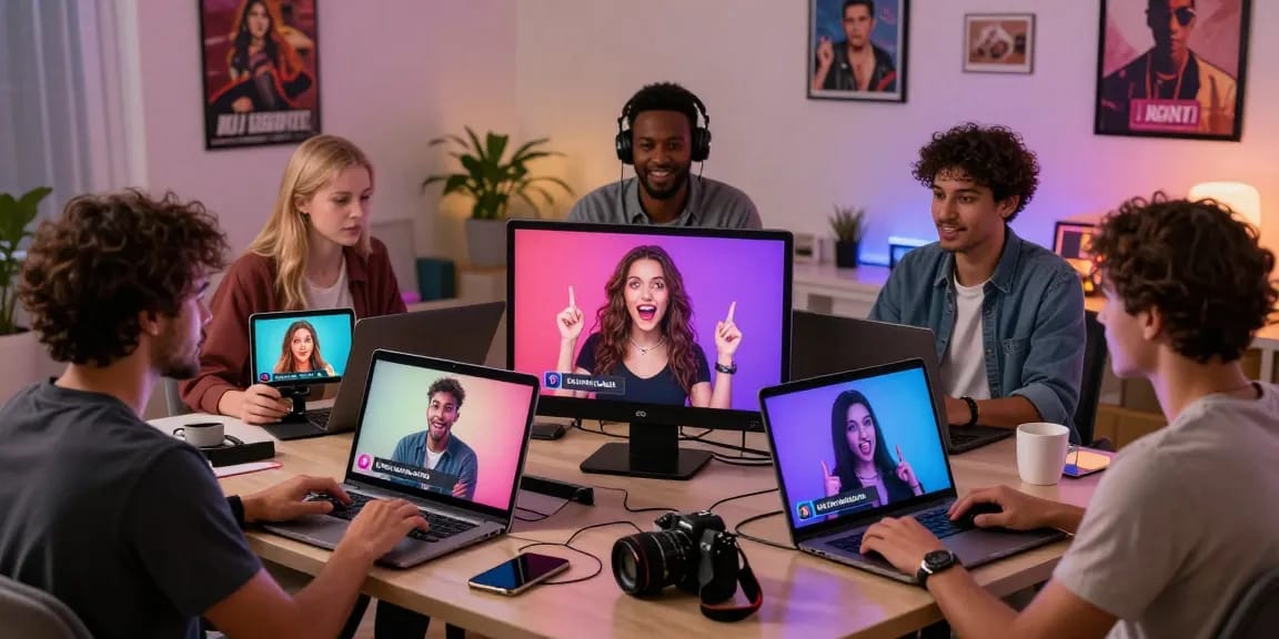 Engaging scene of a user participating in a lively porn ai chat session with dynamic visuals.