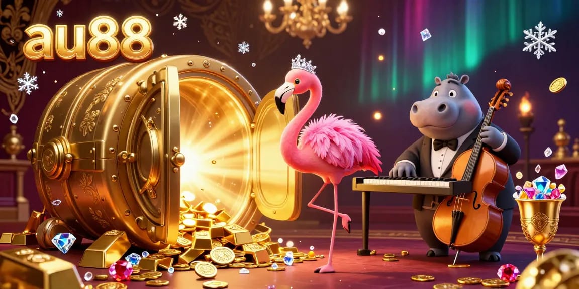 Enjoy thrilling moments at au88, where vibrant casino life meets dazzling rewards in this 3D illustration.