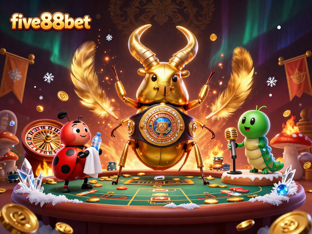 Experience thrilling action at five88bet featuring intense live casino elements in vibrant 3D illustration.