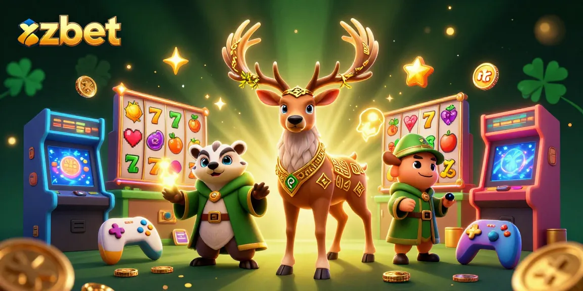 Zbet players spin slots and win amazing prizes in a vibrant and magical casino scene.
