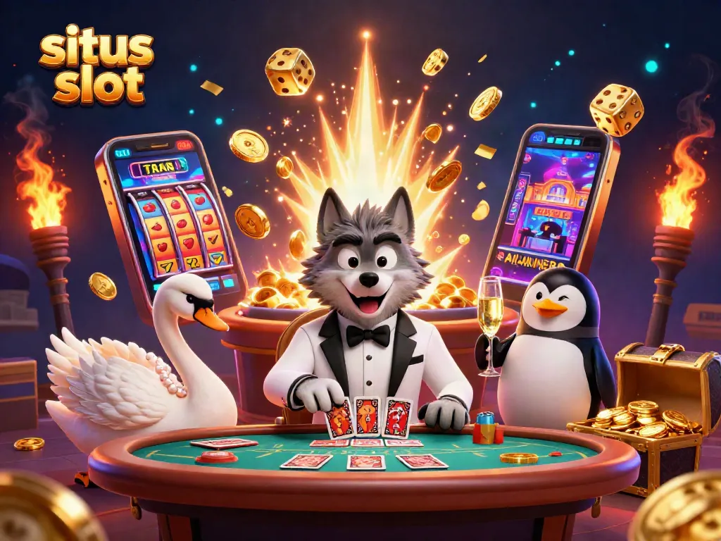 Win big with situs slot in an exciting casino environment featuring vibrant characters and dynamic game elements.