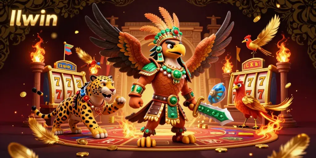 Experience thrilling gameplay with the llwin brand in a vibrant casino atmosphere featuring Aztec warriors.