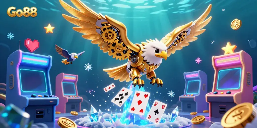Experience the thrill of Go88's online gaming with a vibrant casino-inspired scene.