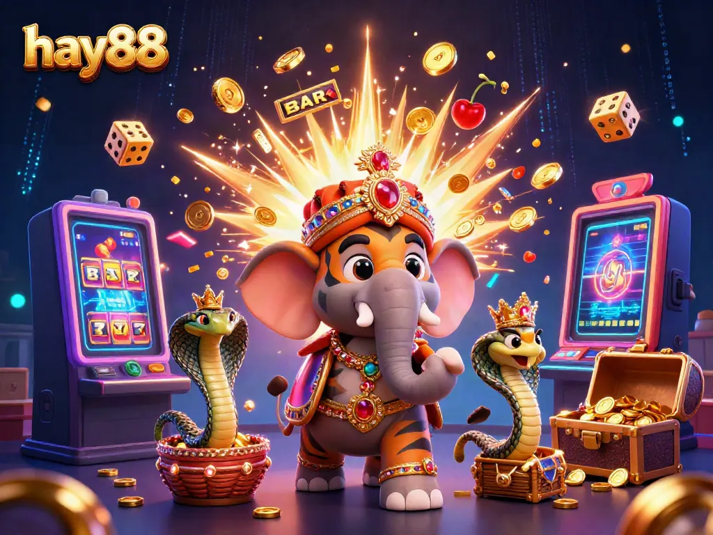 Experience the excitement of hay88 with a vibrant 3D casino scene featuring unique characters and thrilling game elements.