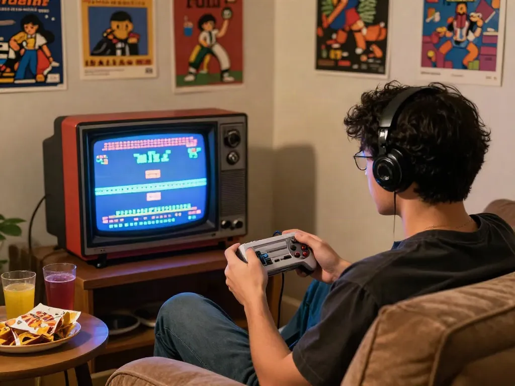 Explore the nostalgic gaming experience with PECah404, featuring a gaming setup that highlights retro classics.