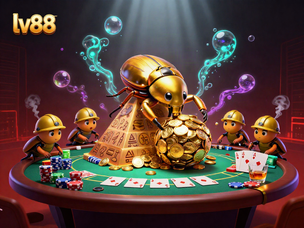 Experience the thrill of lv88 with an engaging casino-themed illustration full of vibrant action.