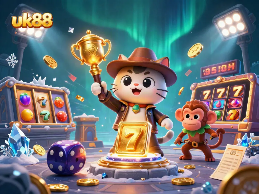 Experience thrilling slot wins with uk88's captivating casino adventure featuring an archaeologist cat.