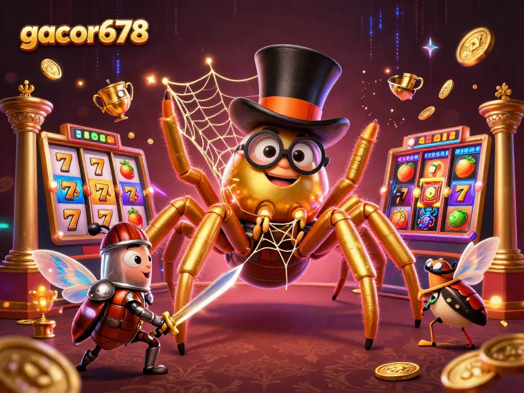 Win exciting rewards with gacor678 featuring golden characters and dynamic casino elements.
